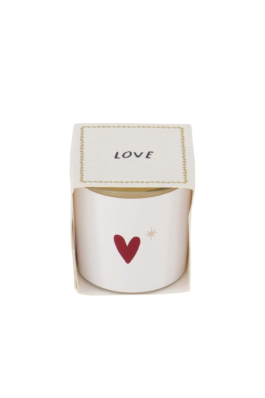 geurkaarsje in wikkel hartje wit/rood/goud | red / white / gold