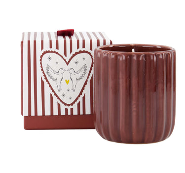 geurkaars keramiek in doosje hartje rood | red