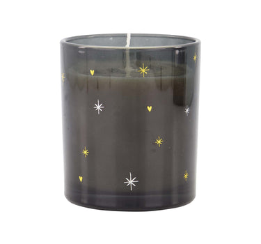 geurkaars glas sterren | black