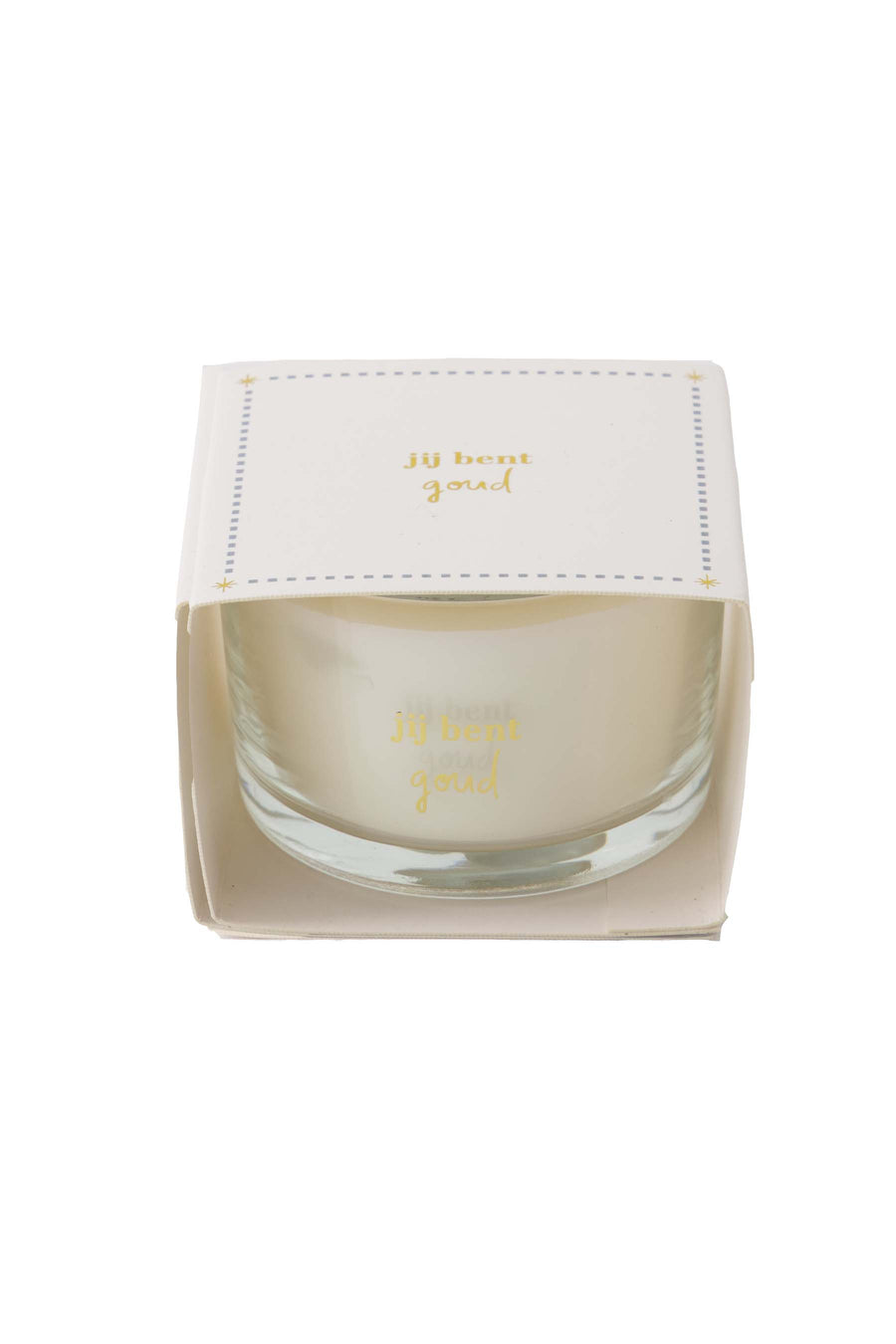 geurkaars in wikkel jij bent goud zand/goud | zand / goud