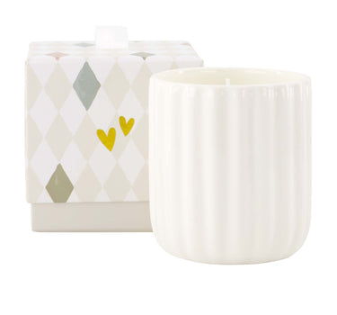 geurkaars keramiek in doosje hartje wit | white
