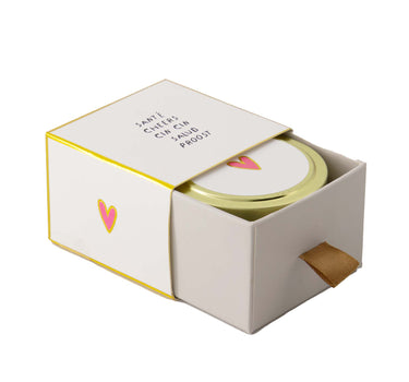 geurkaars tinnen in schuifdoosje sante hartje wit/roze | white / pink