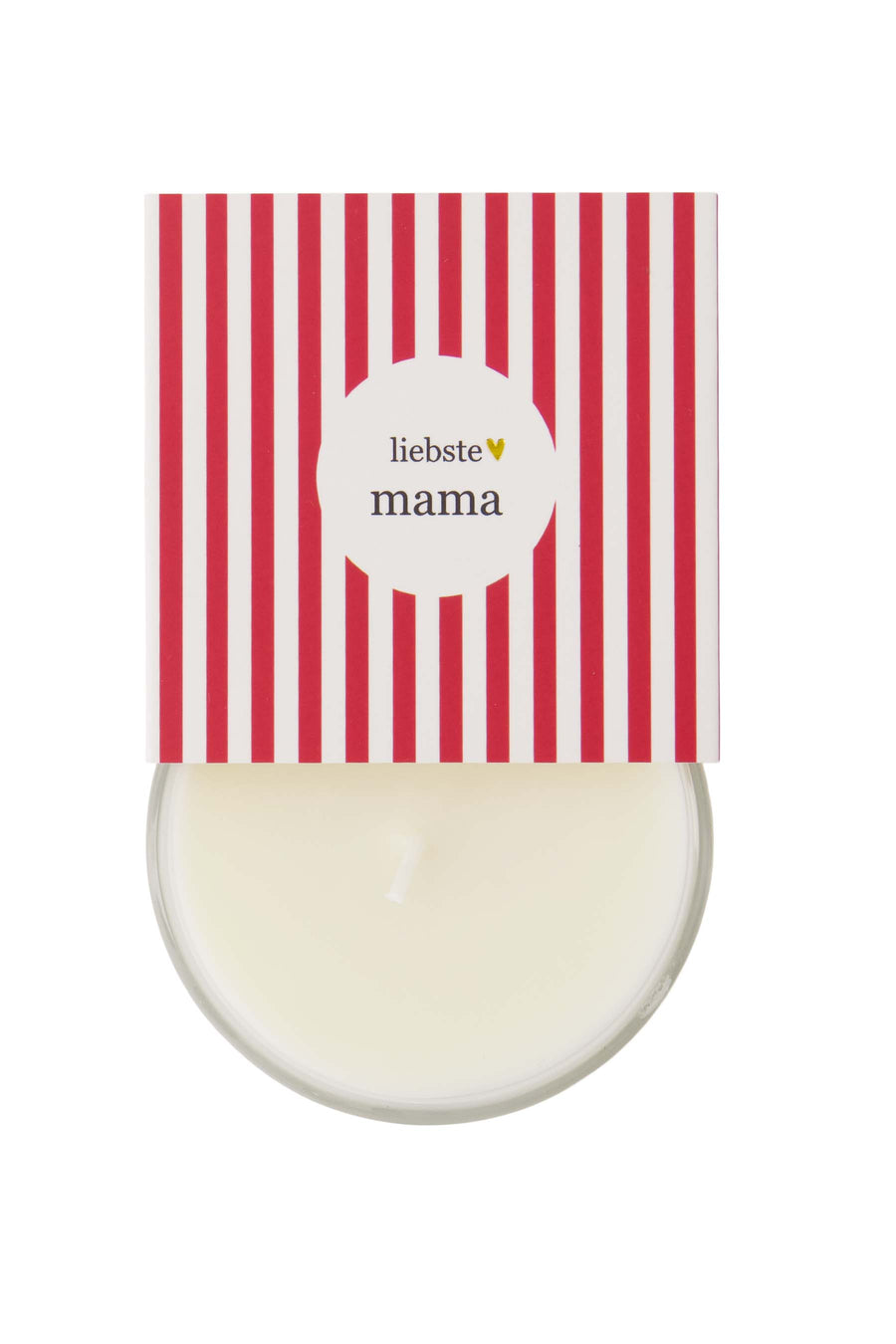 geurkaars in wikkel liebste mama | wit / rood
