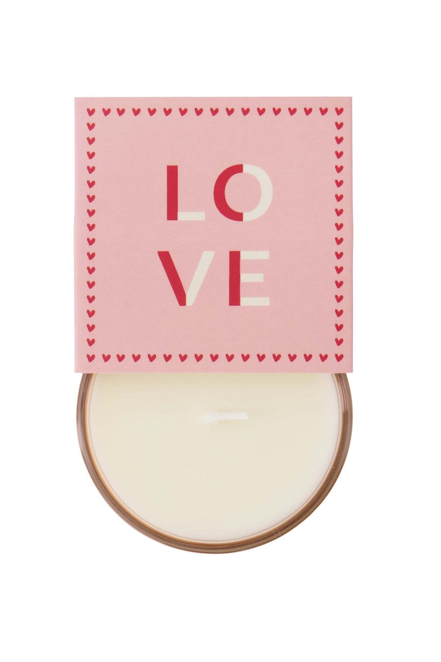 geurkaars in wikkel love | roze / rood