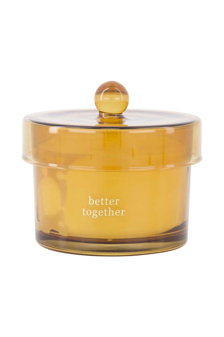 geurkaars glas met deksel better together | transparant / goud