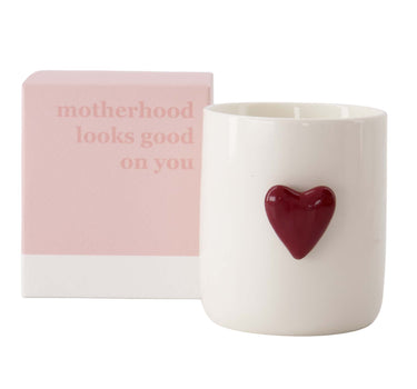 geurkaars keramiek hart in doosje motherhood | wit / rood / roze