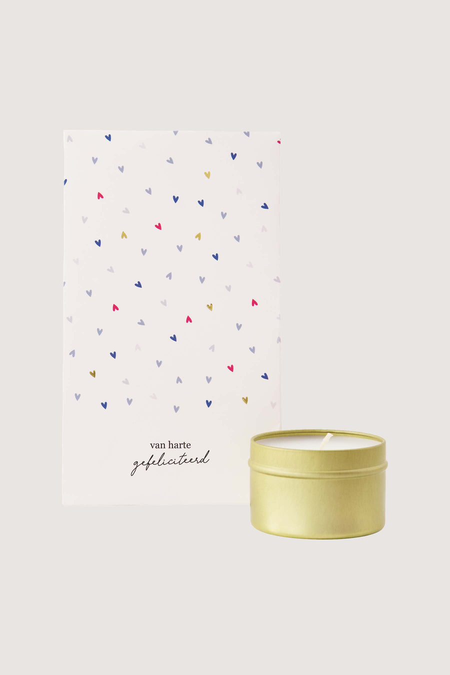geurkaars tin in zakje gefeliciteerd | multicolor