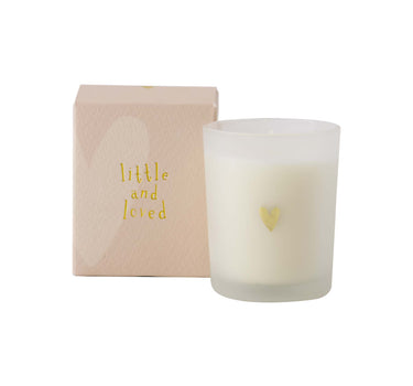 geurkaars glas in doosje little and loved | white / sand
