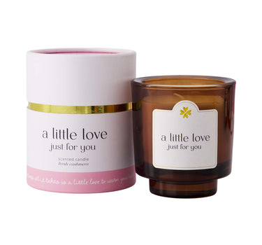 geurkaars in koker a little love just for you | white / pink
