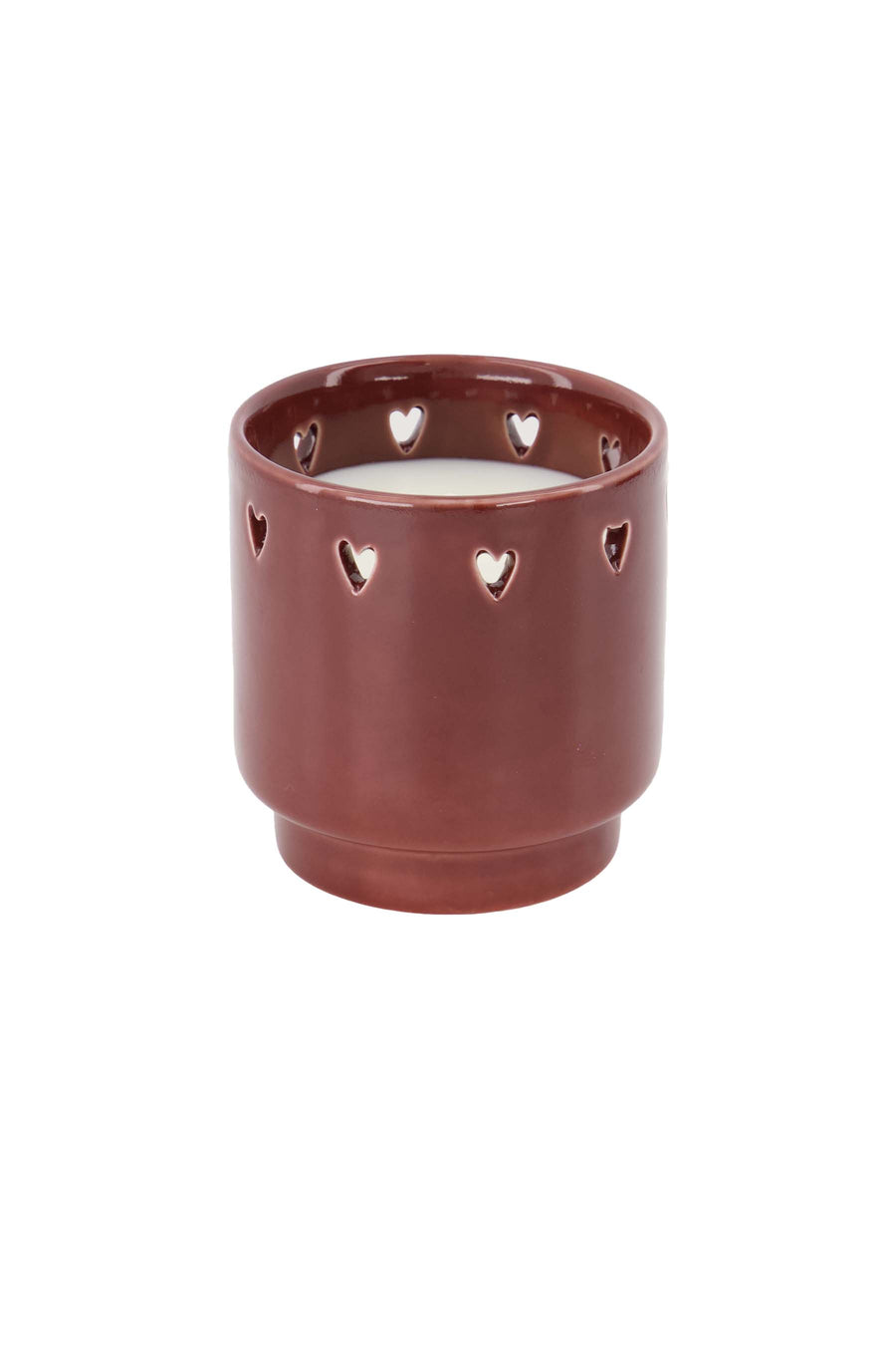 geurkaars keramiek hartjes | dark red