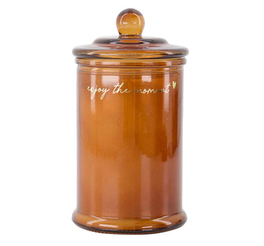 geurkaars glas met deksel enjoy the moment | camel