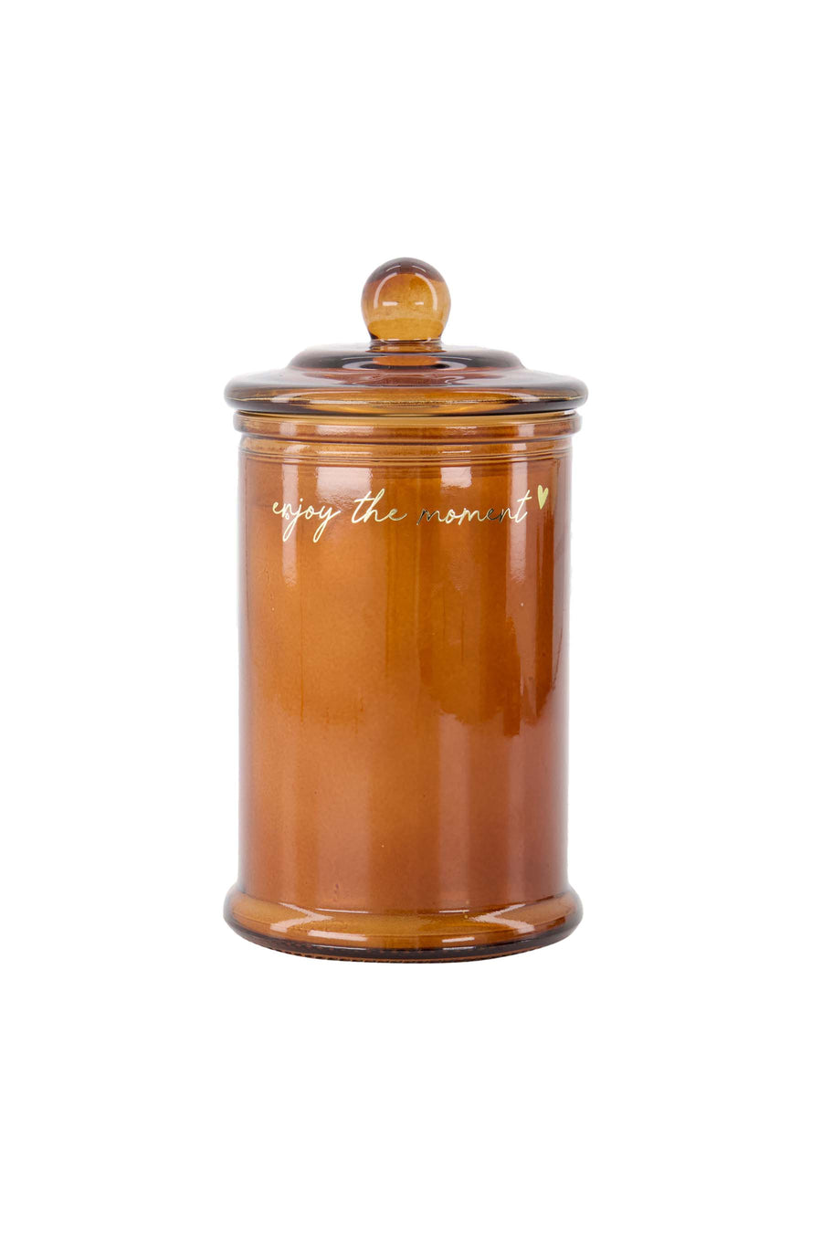 geurkaars glas met deksel enjoy the moment | camel