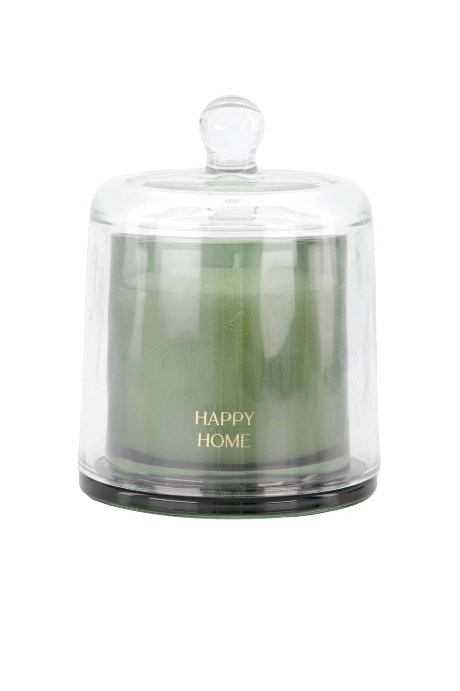 geurkaars glas met stolp happy home | dark green