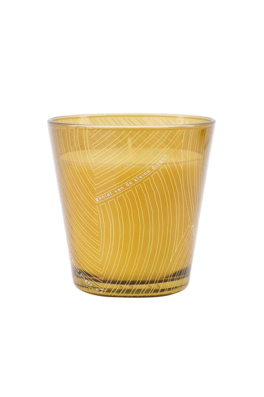 geurkaars glas vlechtpatroon geniet | gold