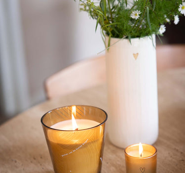 geurkaars glas vlechtpatroon geniet | gold