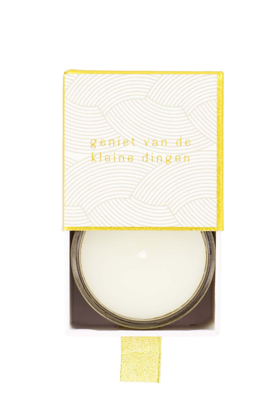 geurkaars in doosje geniet van de kleine dingen | white / gold