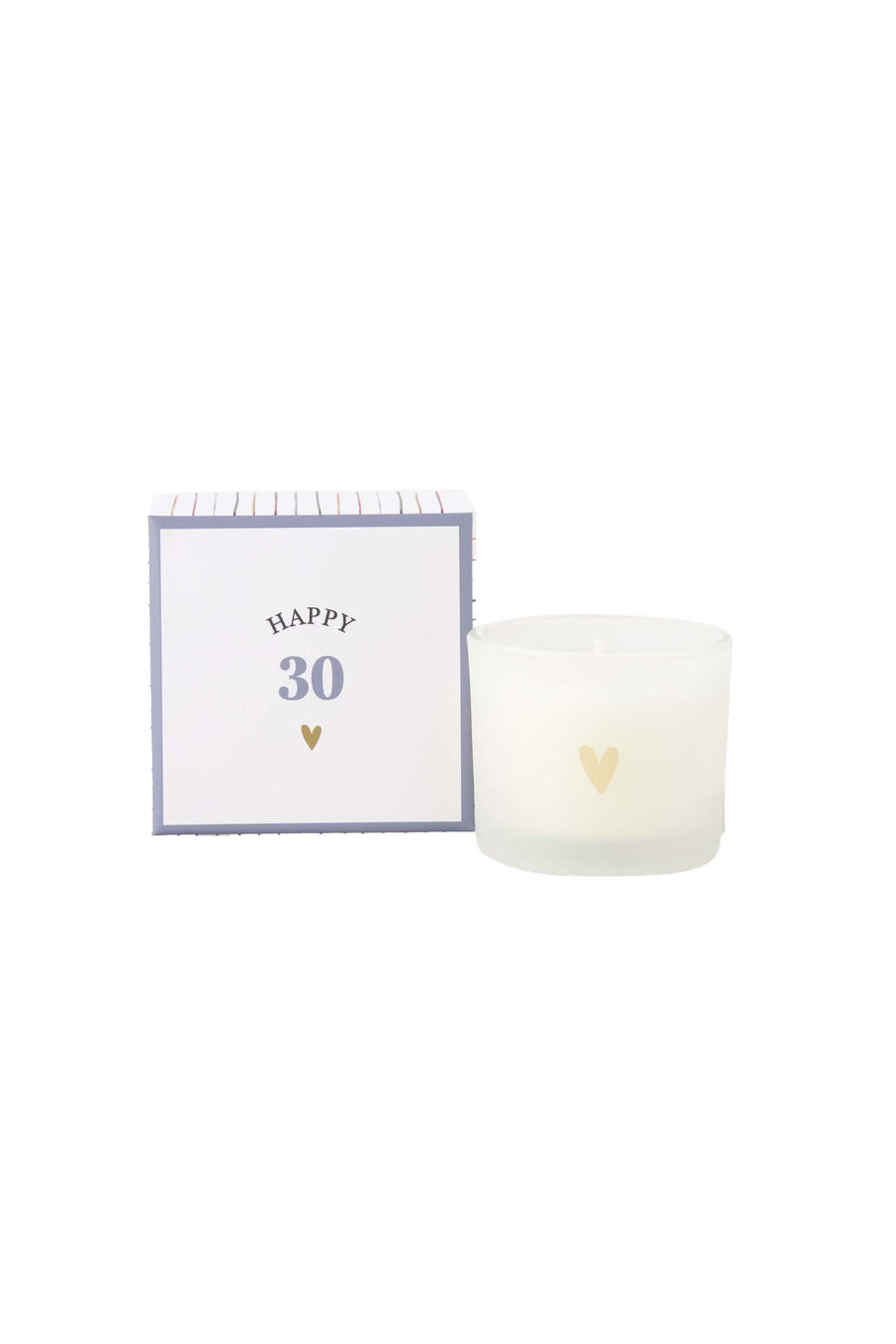 geurkaars in doosje happy 30 | white / ash blue