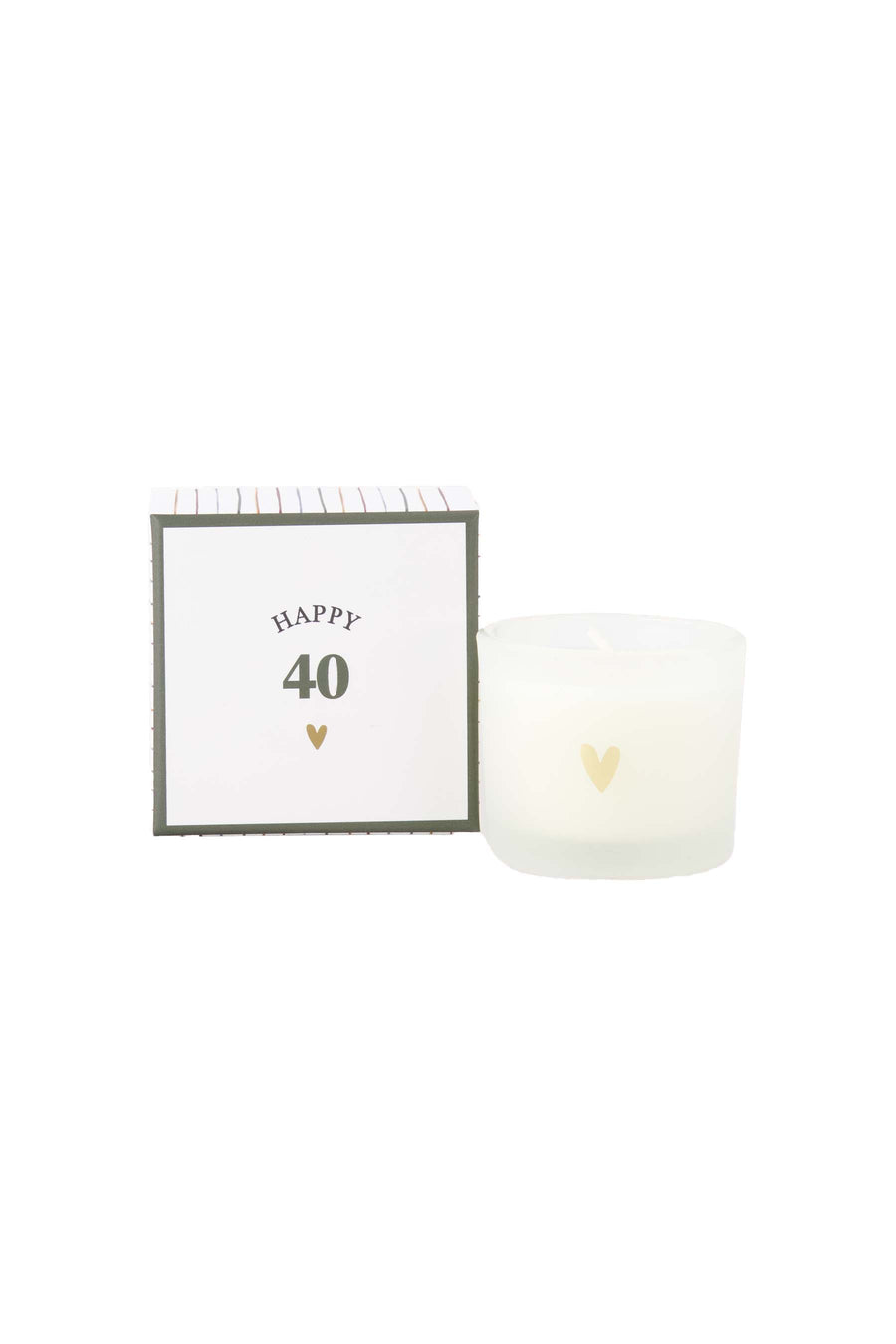 geurkaars in doosje happy 40 | white / dark green