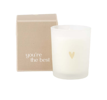 geurkaars in doosje you're the best | white / brown