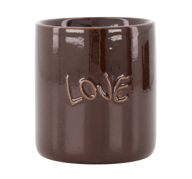 Ceramic scented candle in a "Love" box | dark brown