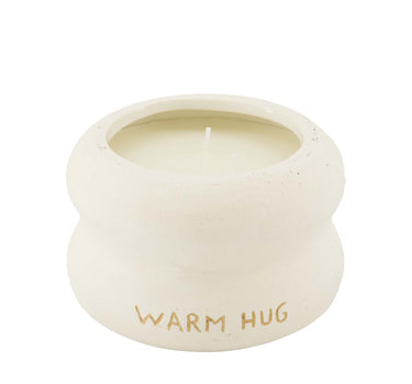 Duftkerze aus Keramik „Warm Hug“ | Weiß/Gold