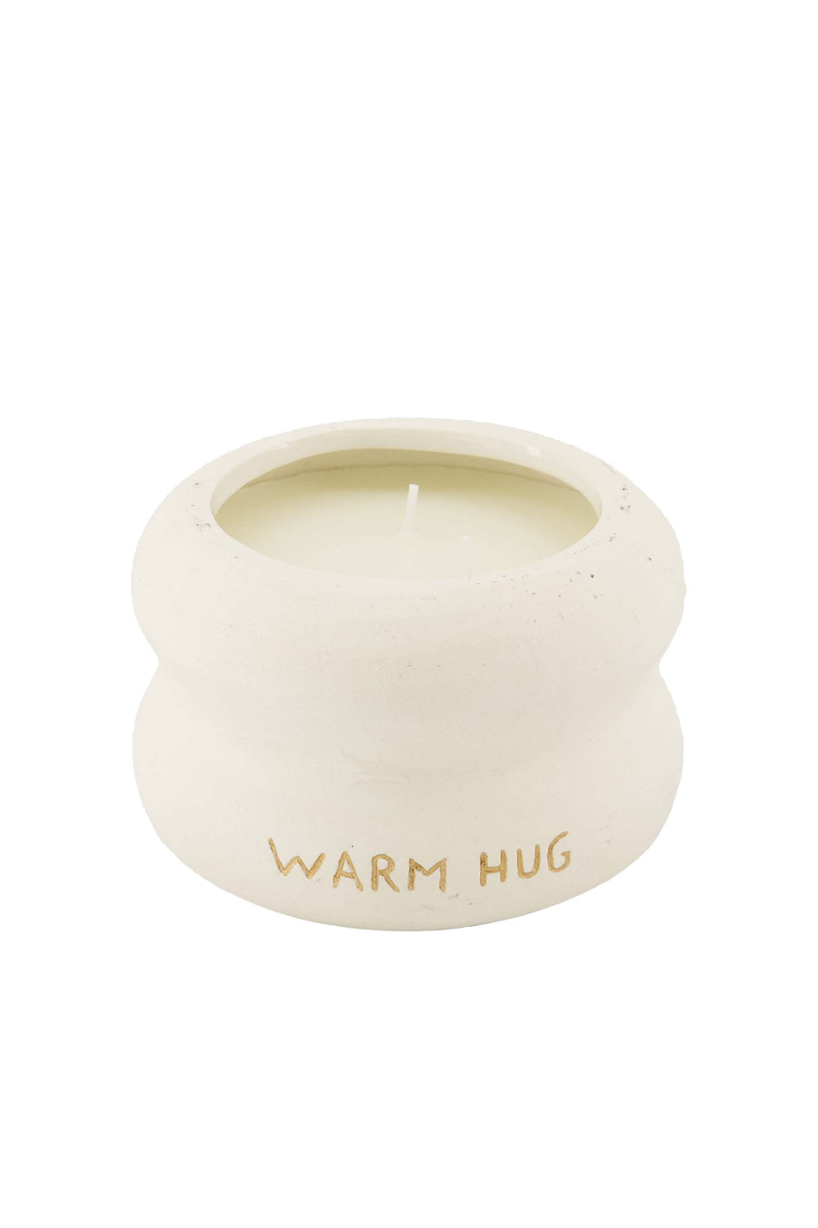 geurkaars keramiek warm hug | white / gold