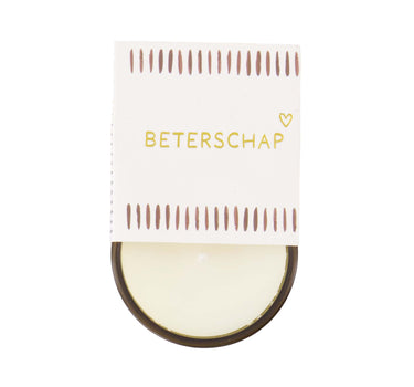 geurkaarsje in wikkel beterschap | white / brown