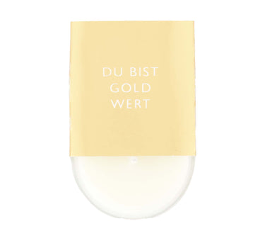 Scented Candle in a Wrap "Du Bist Gold Wert" | white / gold