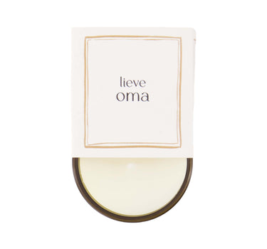 Scented candle in a wrapper, "Dear Grandma" | white / gold