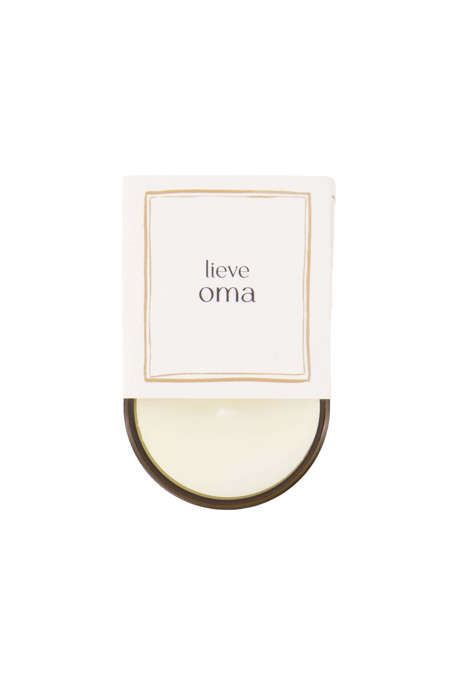 geurkaarsje in wikkel lieve oma | white / gold