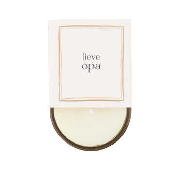 Scented candle in a wrapper, "Dear Grandpa" | white / gold