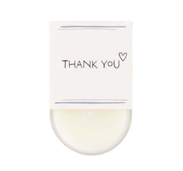 geurkaarsje in wikkel thank you | white / gold / blue