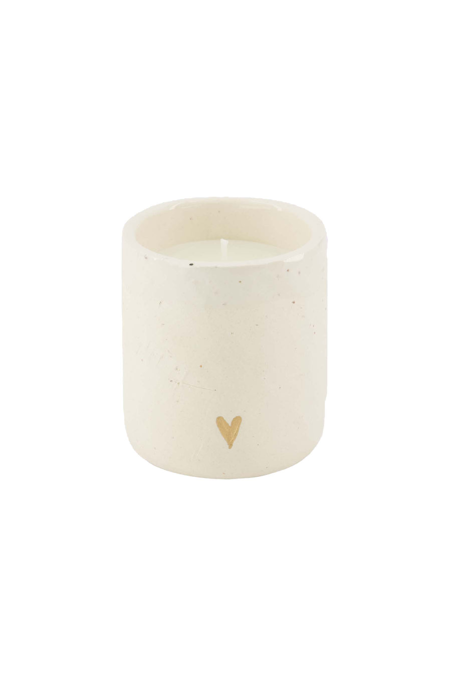 geurkaarsje keramiek mat hartje | white / gold