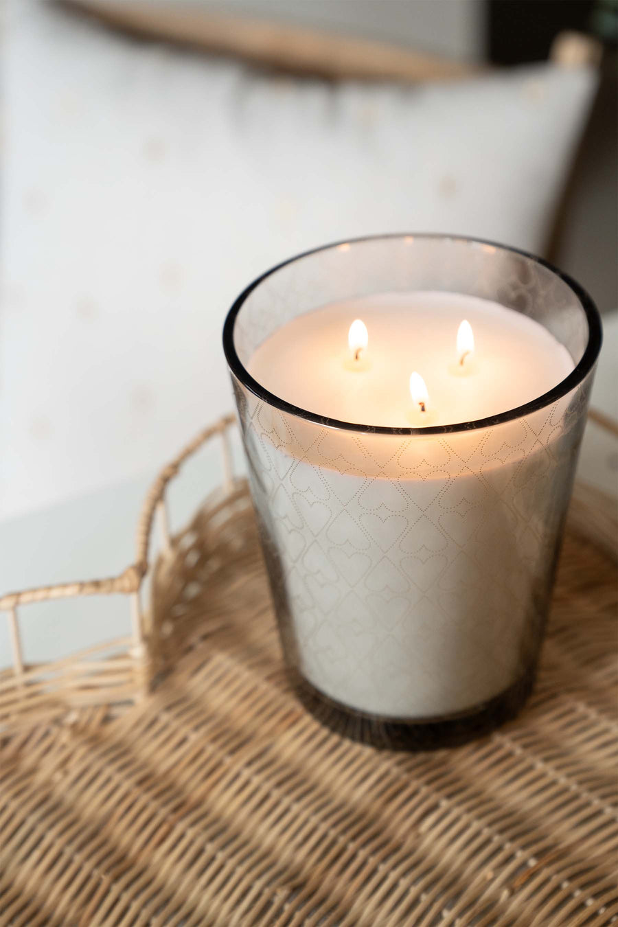 XL geurkaars hartjes zand / goud | sand / gold