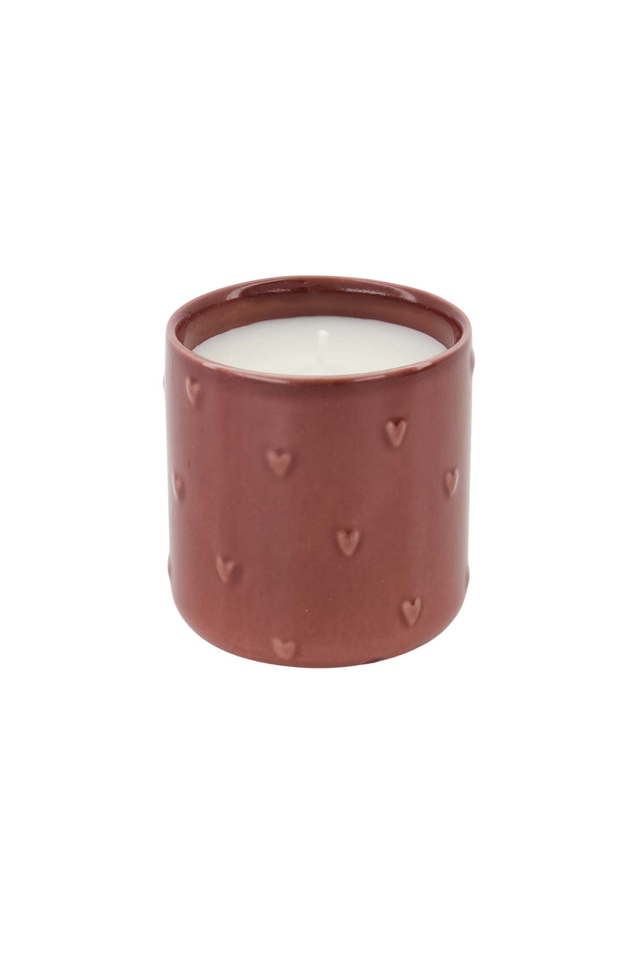 Geurkaars Keramiek Hartjes | dark red
