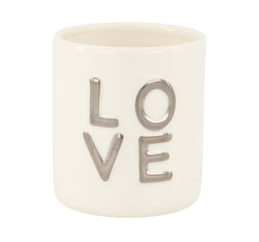 scented candle ceramic love white/silver | white / silver