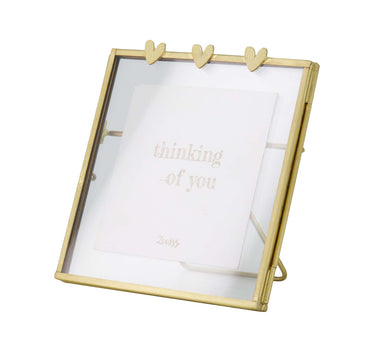 Fotolijstje hartjes goud van Zusss, goudkleurig glazen fotolijstje voor in de woonkamer.