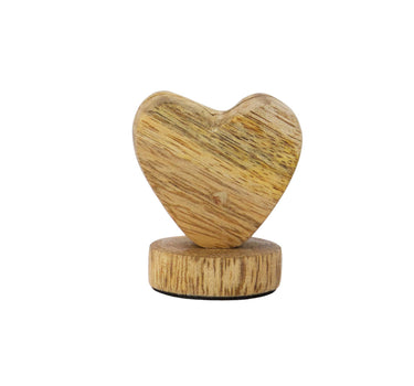 Wooden Heart-Shaped Card Holder | Natural