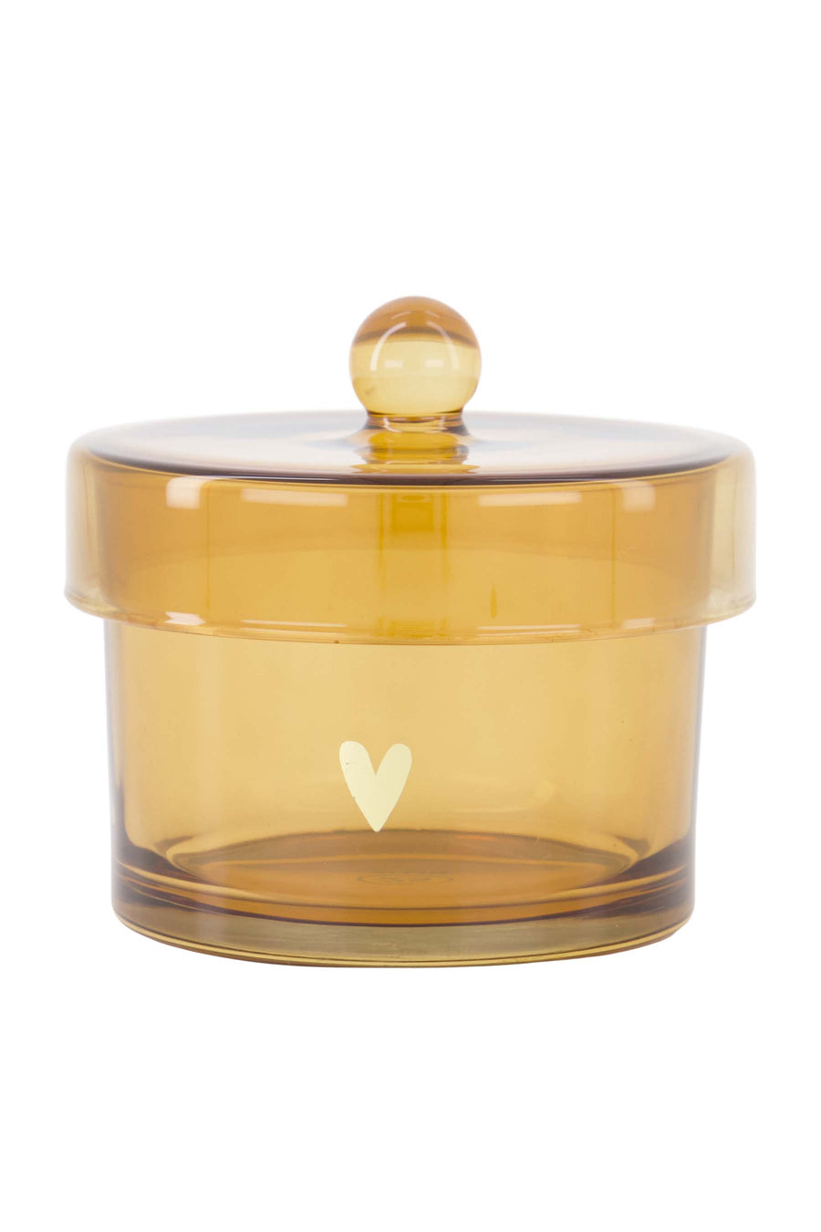 bewaarpot glas met deksel hartje | transparant / goud