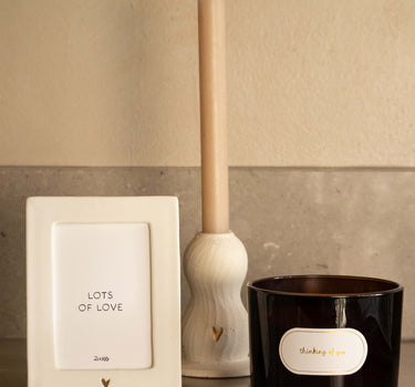 fotolijstje keramiek hartje | white / gold