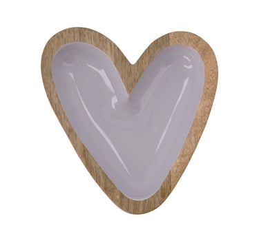 houten kom hartje blauw | blue