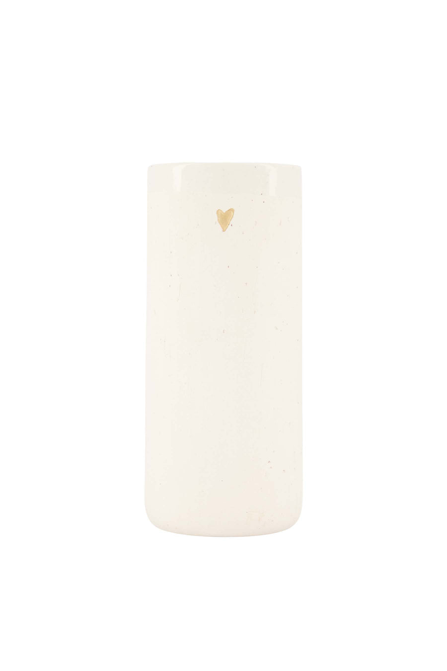 vaas keramiek mat hartje | white / gold