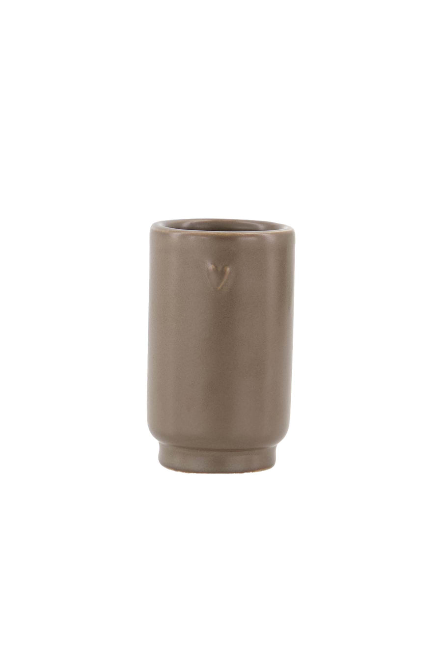 vaasje keramiek hartje | dark brown