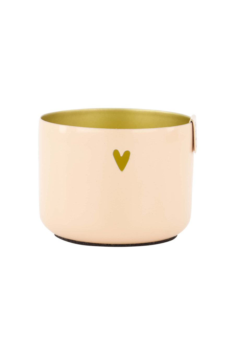 metal heart tea light holder | pink/gold