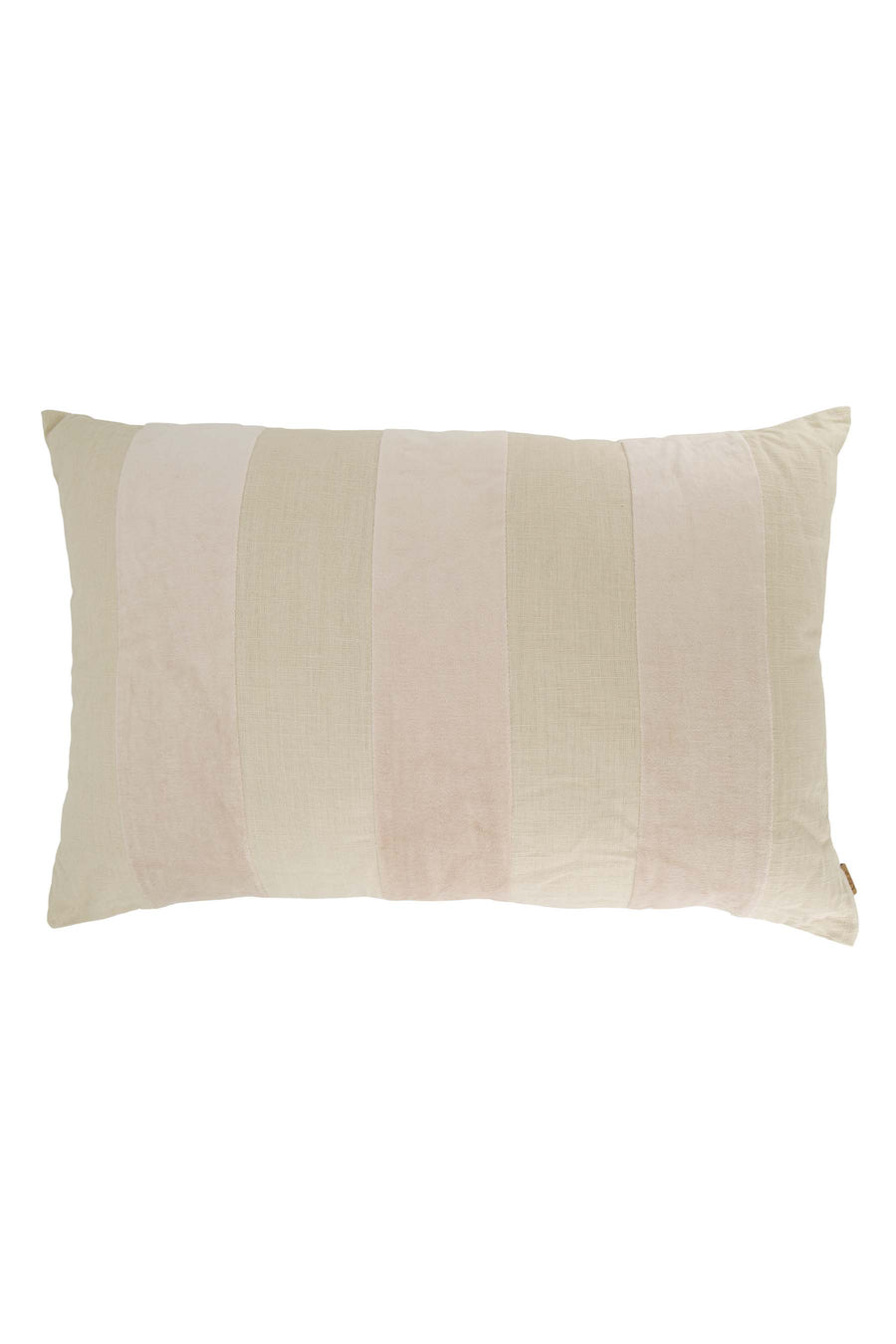 cushion stripe cotton/velvet 60x40cm | sand