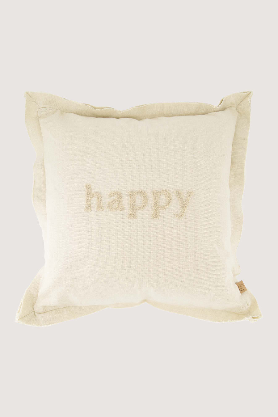 kussen happy 45x45cm | peper en zout / zand