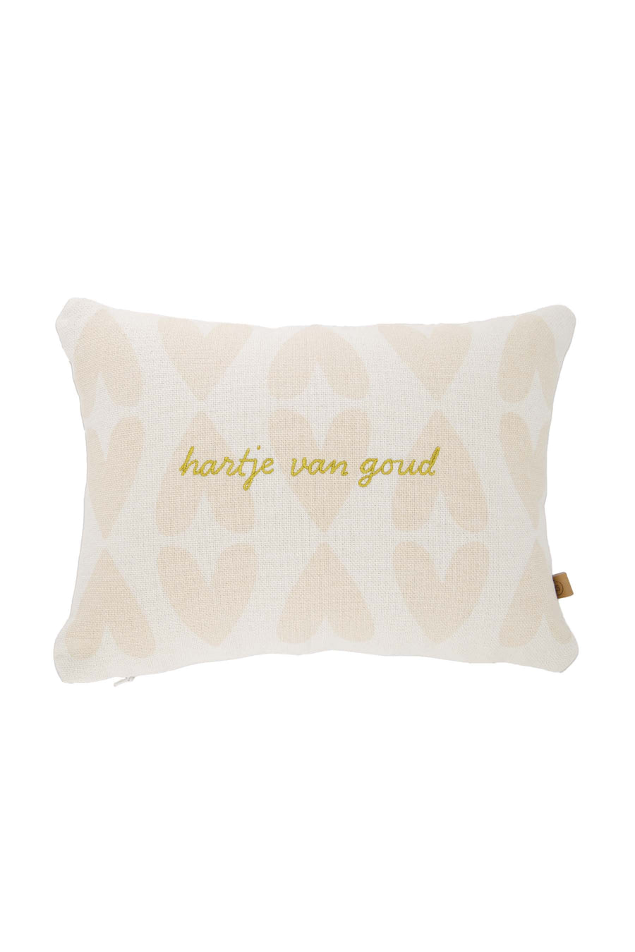kussen hartje van goud 35x25cm | off white / goud