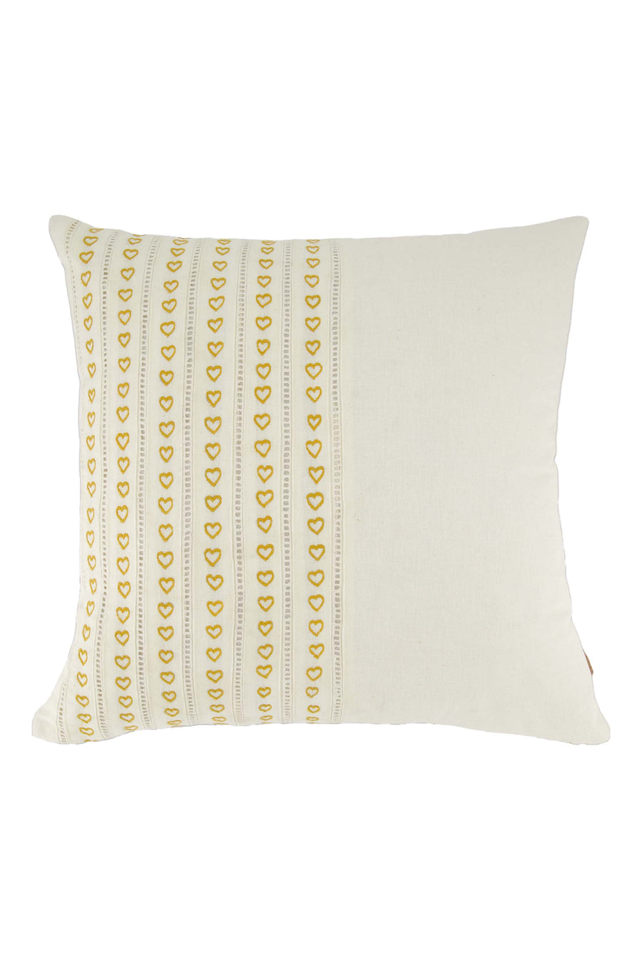 kussen hartjes 45x45cm | white / ochre