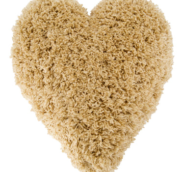 Kissen, flauschig, herzförmig | beige