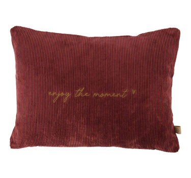 "Enjoy the Moment" pillow, 35x25 cm | dark red